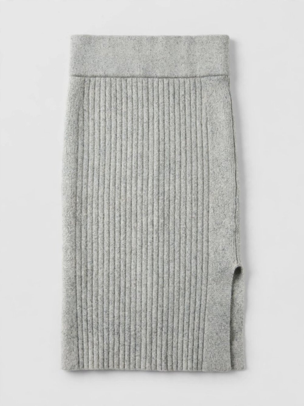 Club Monaco Gray Wool Ribbed Knit Midi Skirt Size S New